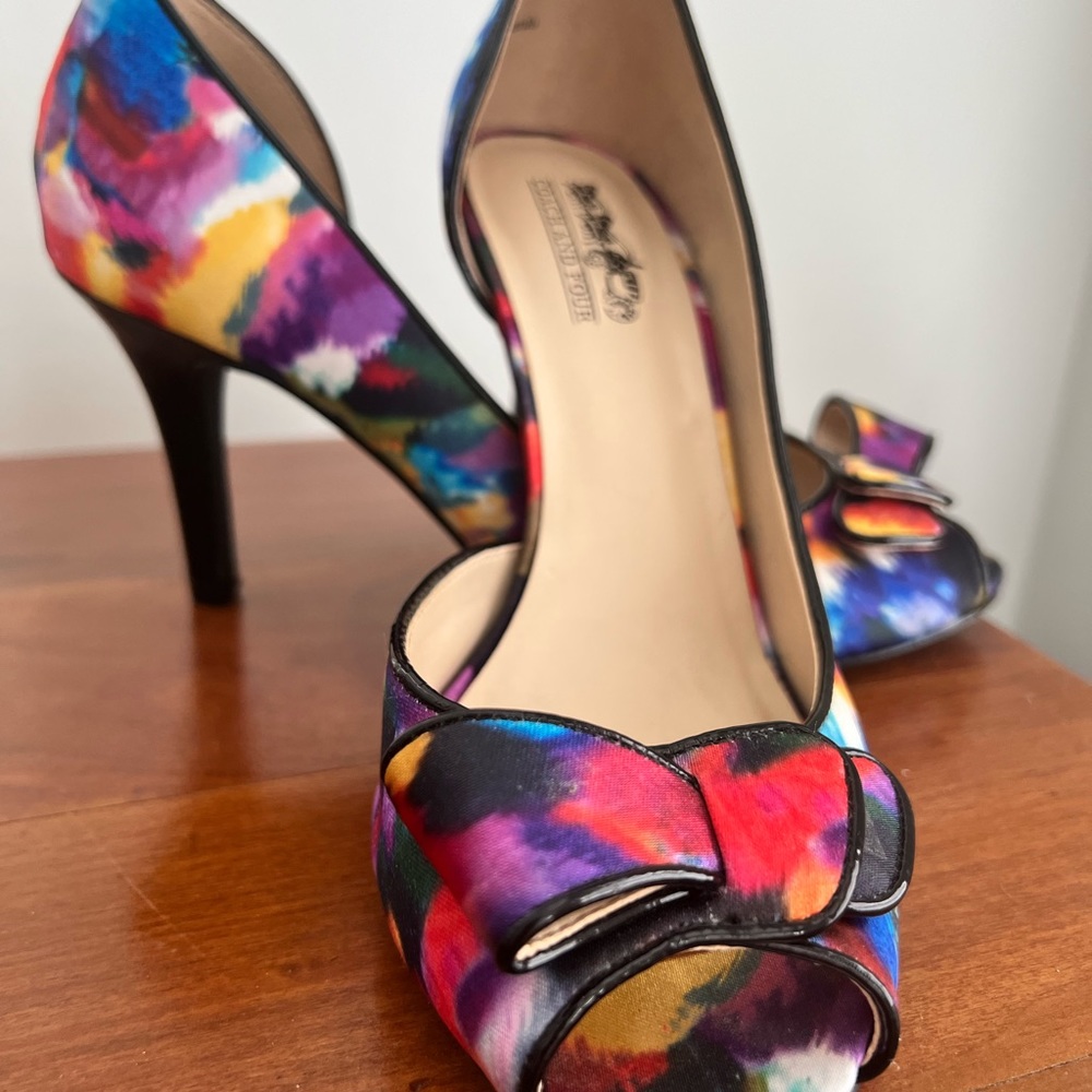 Coach and Four Multicolored Peep Toe Heels